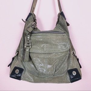 B Markowsky Shoulder Bag, Tan Foiled Leather